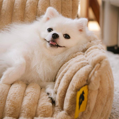 Plush Pet Couch - Washable Soft Dog Bed