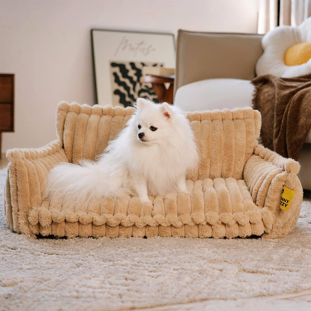Plush Pet Couch - Washable Soft Dog Bed