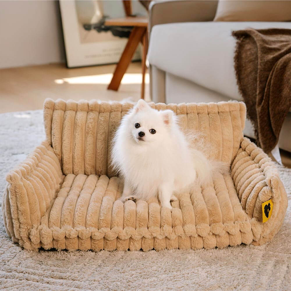 Plush Pet Couch - Washable Soft Dog Bed