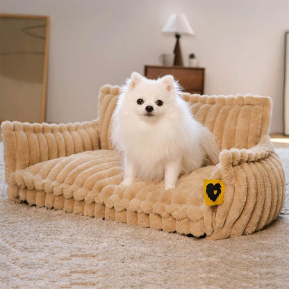 Plush Pet Couch - Washable Soft Dog Bed