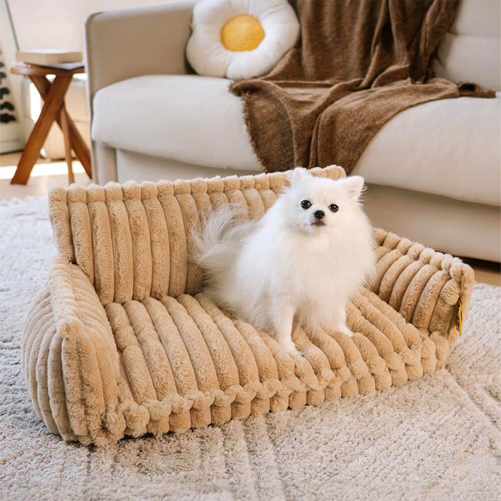 Plush Pet Couch - Washable Soft Dog Bed