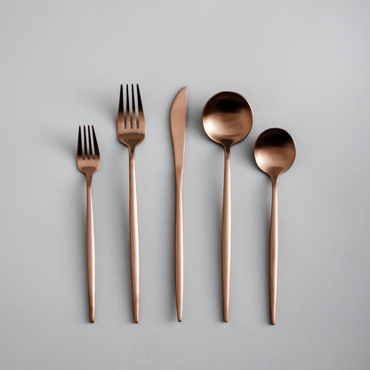 Premium Metal Flatware Set in Trendy Colors