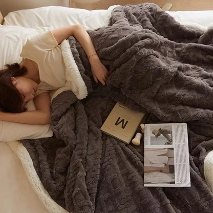 Plush Cozy Fleece Throw Blanket for Bed and Couch