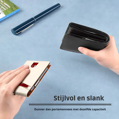 Secure Slim Leather Mens Wallet - Thin RFID Blocker