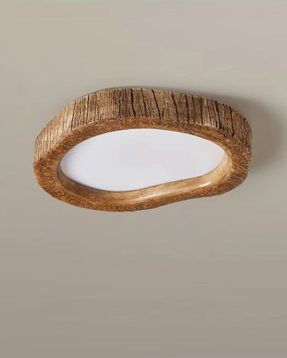 Rustic Wooden Round Ceiling Light