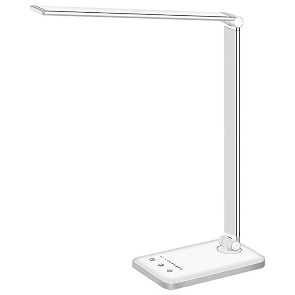 Compact LED Desk Lamp with USB Port and Adjustable Brightness