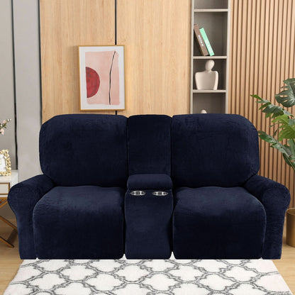 Luxury 2-Seater Recliner Sofa Cover with Cup Holders