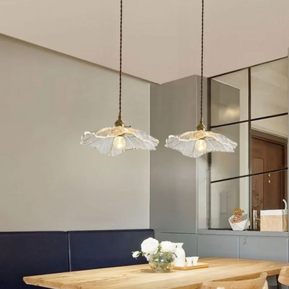 Vintage Floral Glass Hanging Lamp