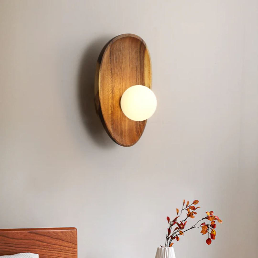Rustic Wood LED Wall Light