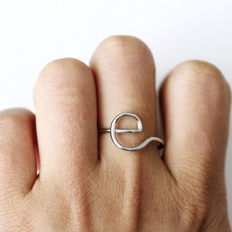 Alphabet Letter Adjustable Ring