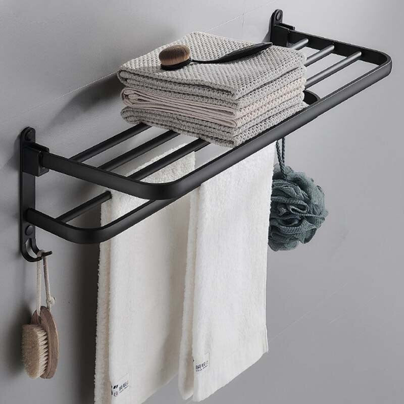Space Saving Aluminum Folding Towel Rack