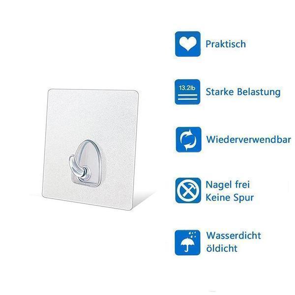Sticky Removable Wall Hooks (20 Pack)