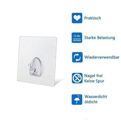 Sticky Removable Wall Hooks (20 Pack)