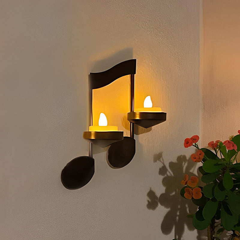 Musical Note Metal Candle Holder
