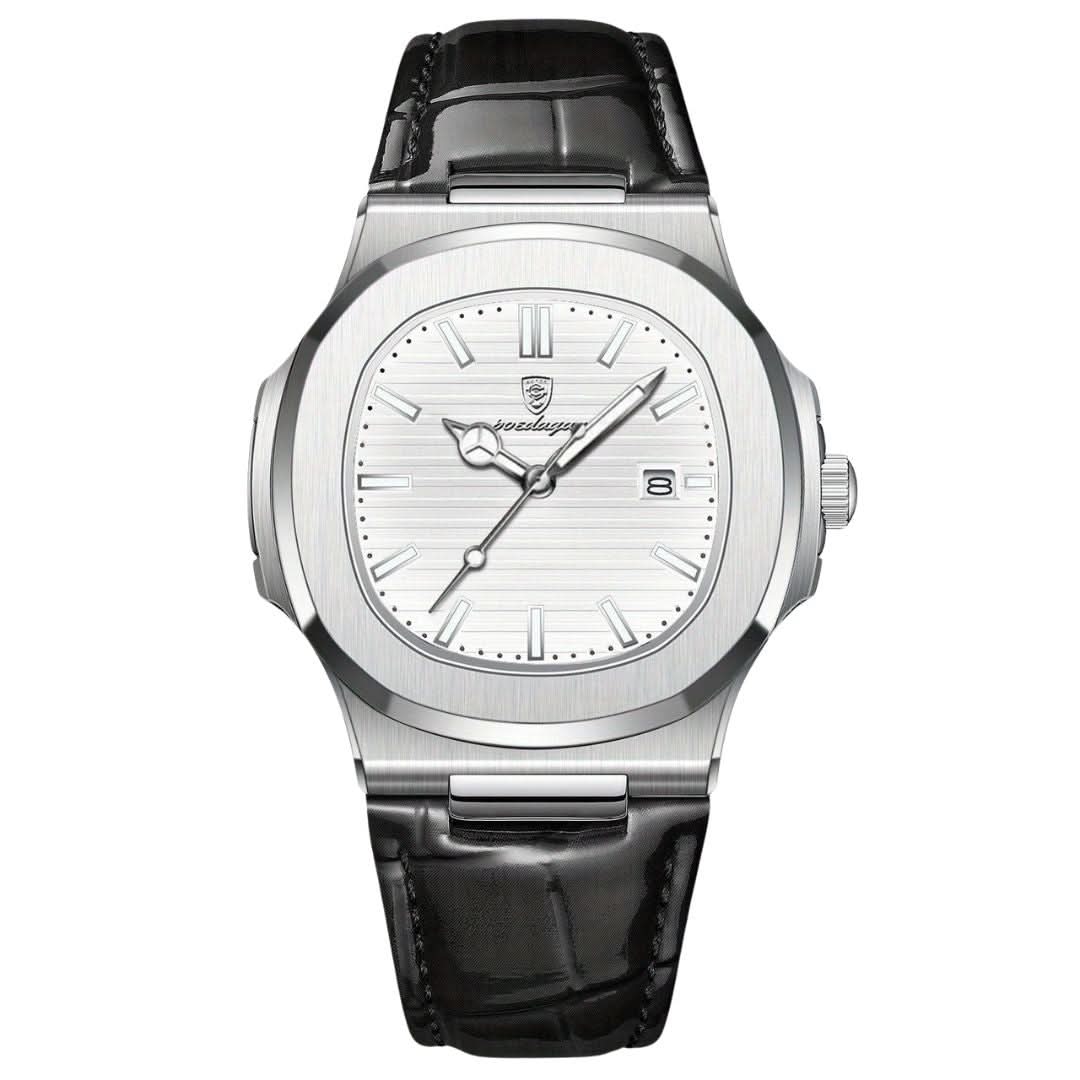 Men's Classic Stainless Steel Quartz Watch with Date