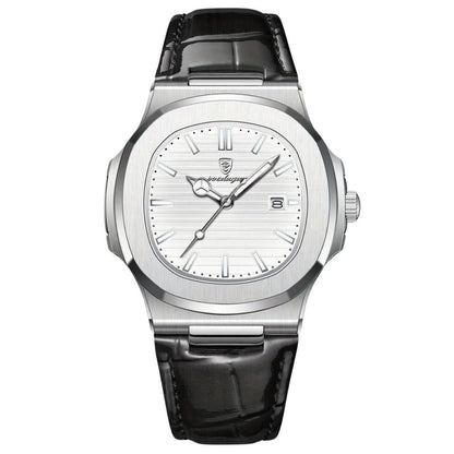 Men's Classic Stainless Steel Quartz Watch with Date