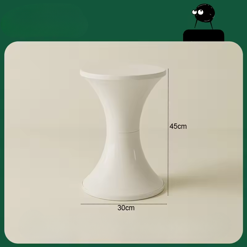 Stylish Plastic End Table with Wide Hourglass Shape