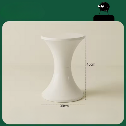 Stylish Plastic End Table with Wide Hourglass Shape
