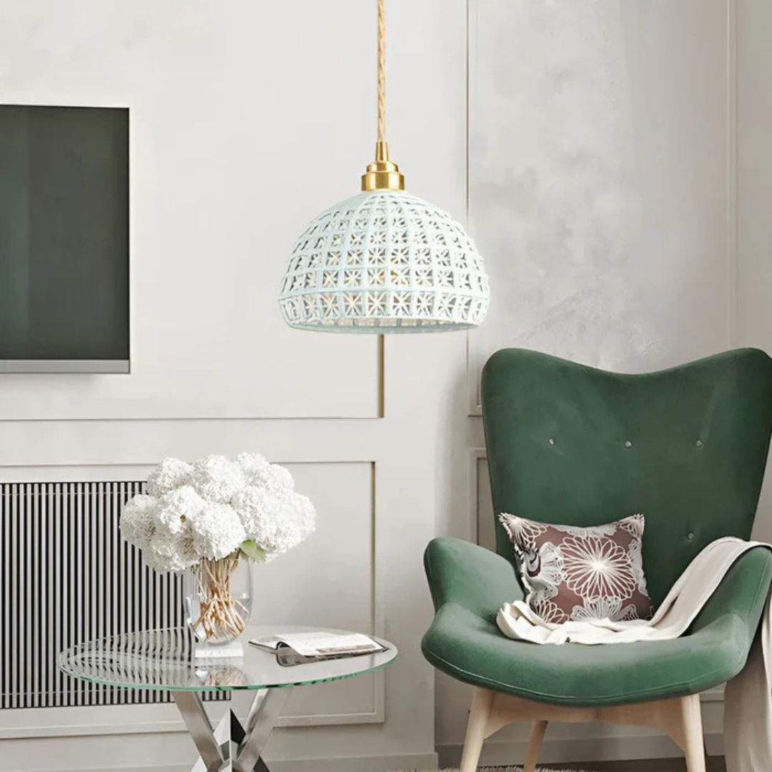 Simple White Ceramic Drop Lamp