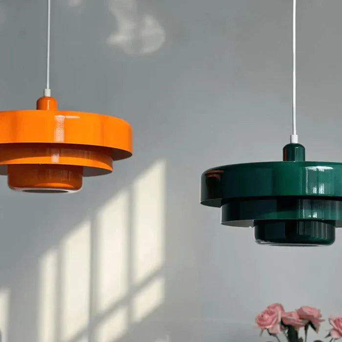 Rustic Metal Pendant Light - Soft Warm LED Lighting