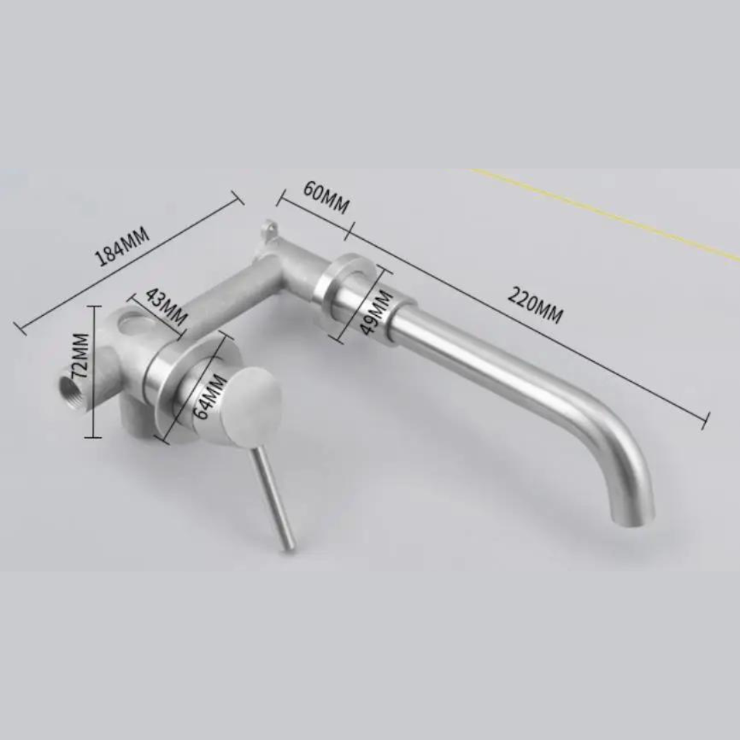 Stylish Wall Mount Basin Faucet with Brushed Nickel Finish