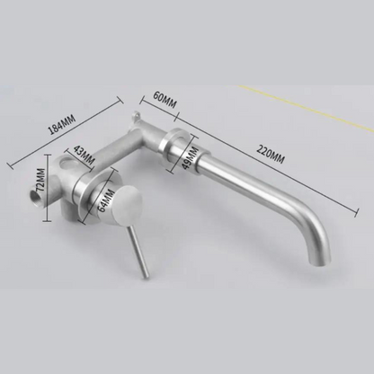 Stylish Wall Mount Basin Faucet with Brushed Nickel Finish