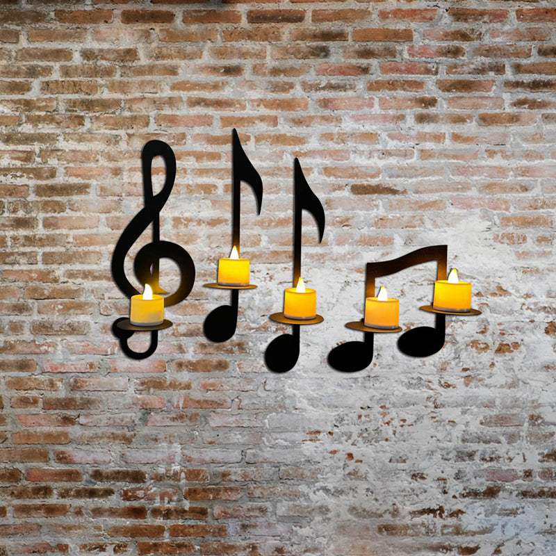 Musical Note Metal Candle Holder