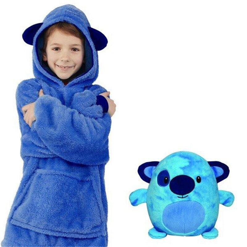 Soft Plush Kids Hoodie Teddy Bear Cushion Toy