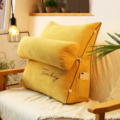Contoured Back Cushion Pillow with Built-in Neck Support