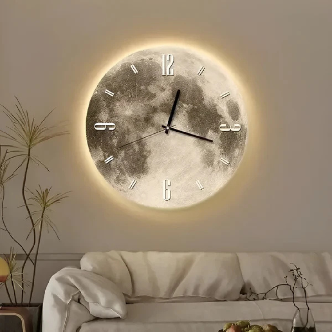Stylish Round Moon Wall Clock