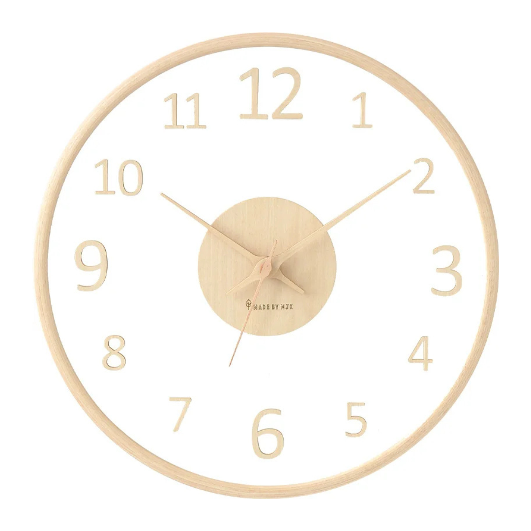 Elegant Glass Face Wooden Wall Clock - Yeezlab