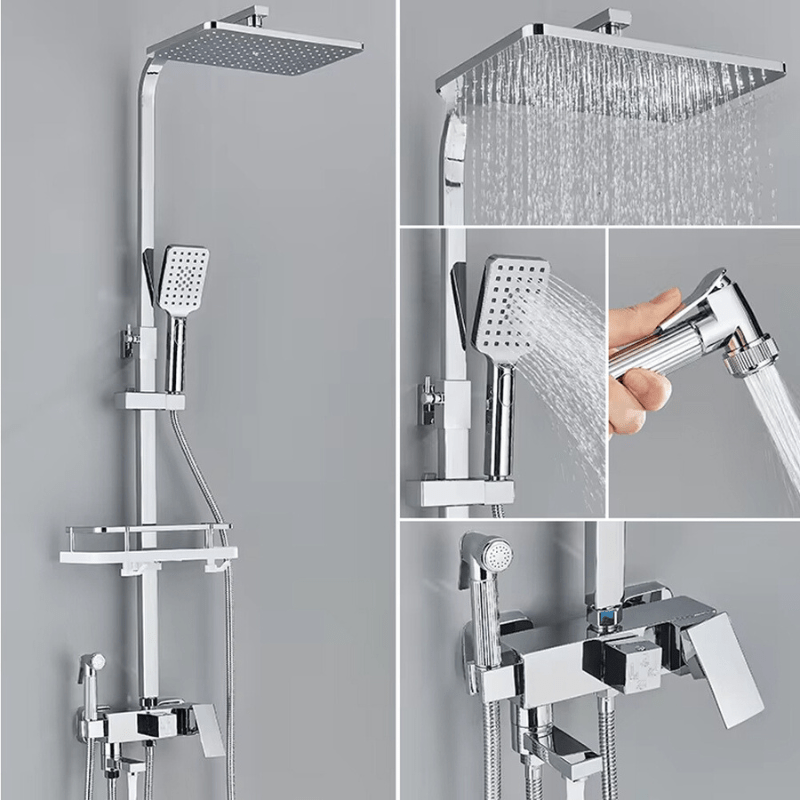 Premium Rain Shower Head Set with Adjustable Brass_fixture