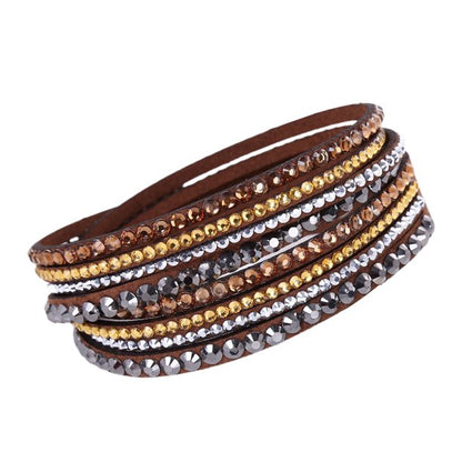 Sparkling Women's Rhinestone Layered Bracelet Jewelry