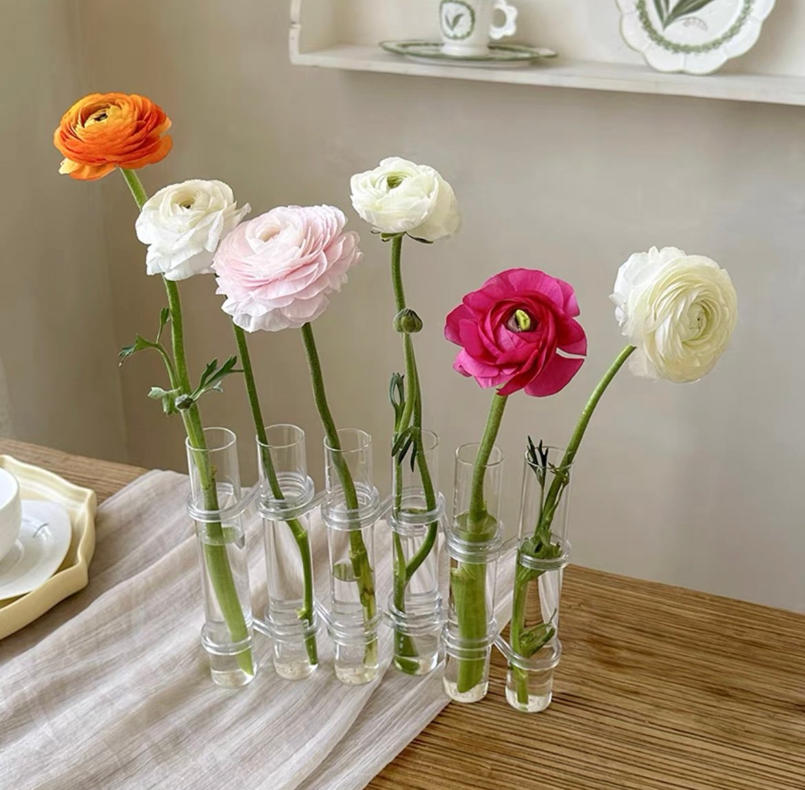 Adjustable Floral Glass Vase with Hinges