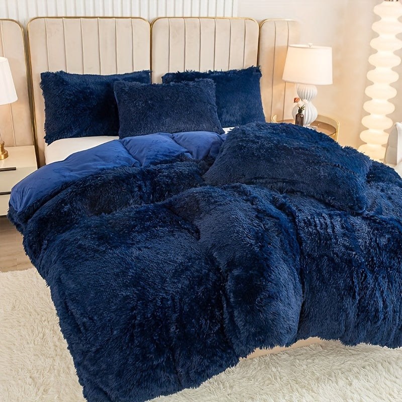 Cozy Fleece Duvet Cover Set with Zipper