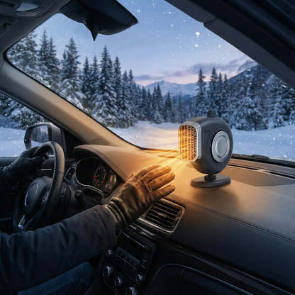 Portable car heater with 360° adjustable airflow