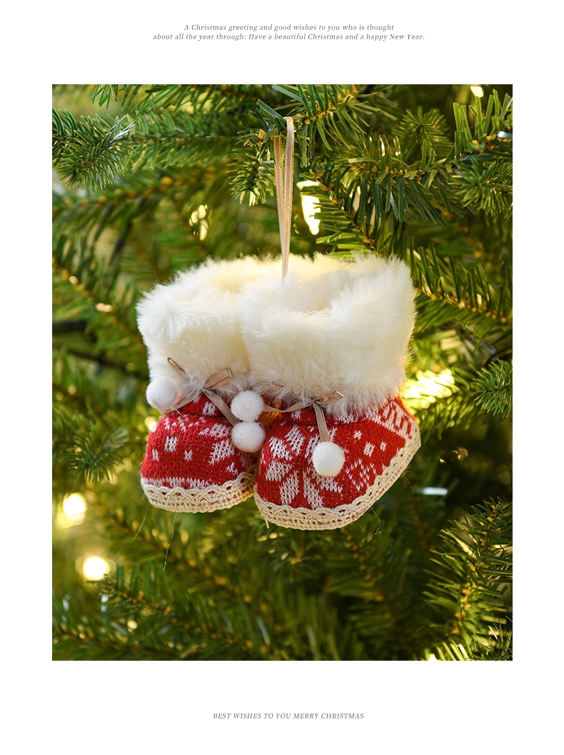 Miniature Festive Fabric Boot Tree Decoration - Yeezlab