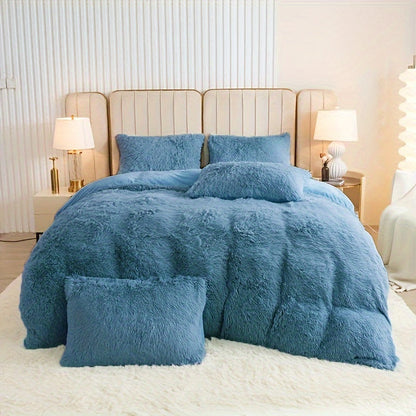 Cozy Fleece Duvet Cover Set with Zipper