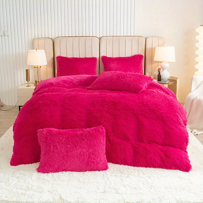 Cozy Fleece Duvet Cover Set with Zipper