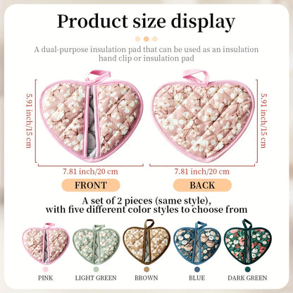 Heat Resistant Oven Mitts with Cute Heart Grip Covers
