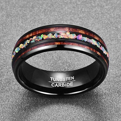 Unique Wooden Tungsten Mens Ring - Yeezlab