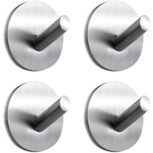 Strong 4-Pack Stainless Steel Wall Mount Hooks