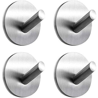 Strong 4-Pack Stainless Steel Wall Mount Hooks