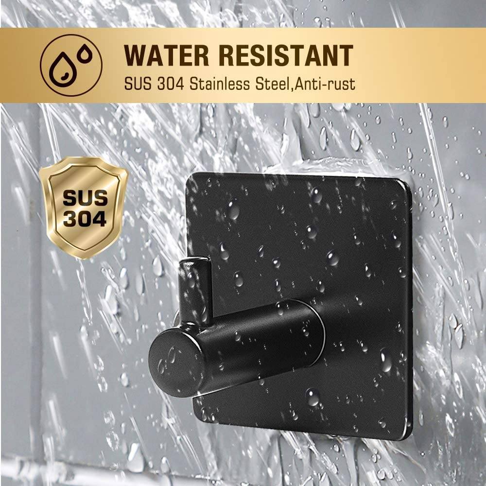 Strong 4-Pack Stainless Steel Wall Mount Hooks