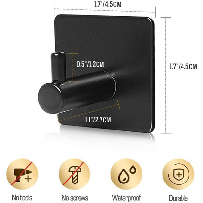 Strong 4-Pack Stainless Steel Wall Mount Hooks