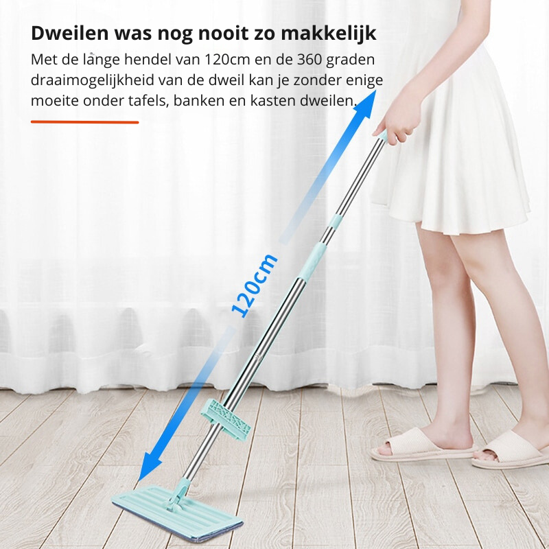 Easy Floor Mop with Wringing Function and Washable Heads