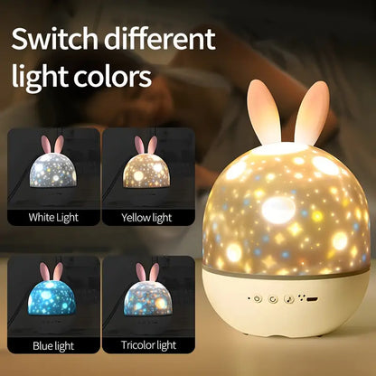 Colorful Rabbit Night Light Projector