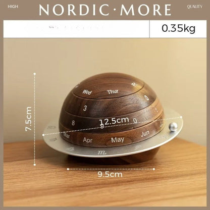 Simple Wooden Desk Calendar Clock