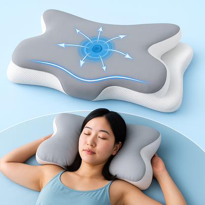 Contoured Sleep Pillow with Memory Foam Support