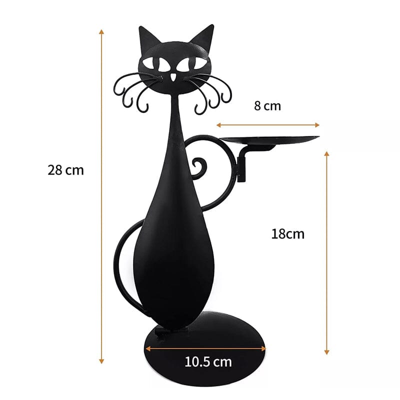 Black Kitty Tea Light Holder